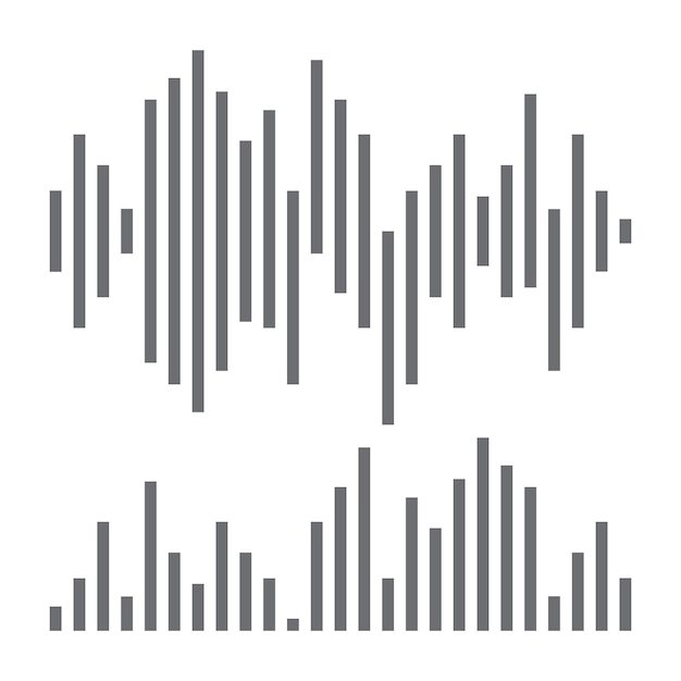 Illustrazione dell'icona del vettore delle onde sonore della musica della tecnologia audio