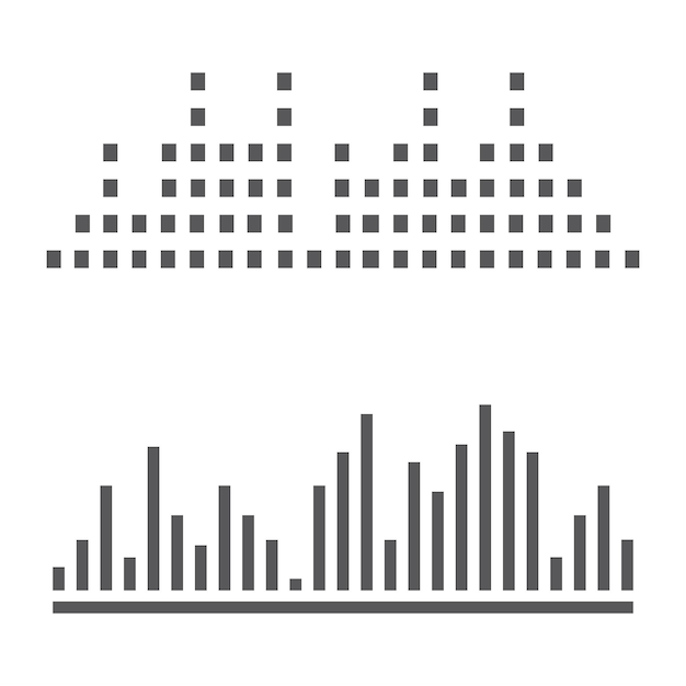 Vettore illustrazione dell'icona del vettore delle onde sonore della musica della tecnologia audio