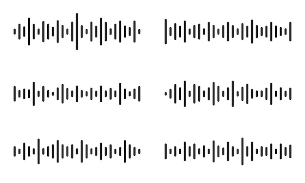 Audio wave set vector illustration