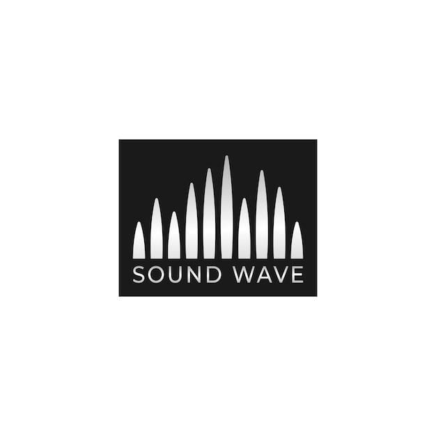 Audio Wave Spectrum Visualizer Spired Spectrum Bar illustratie Audio Logo ontwerpsjabloon zwart-wit