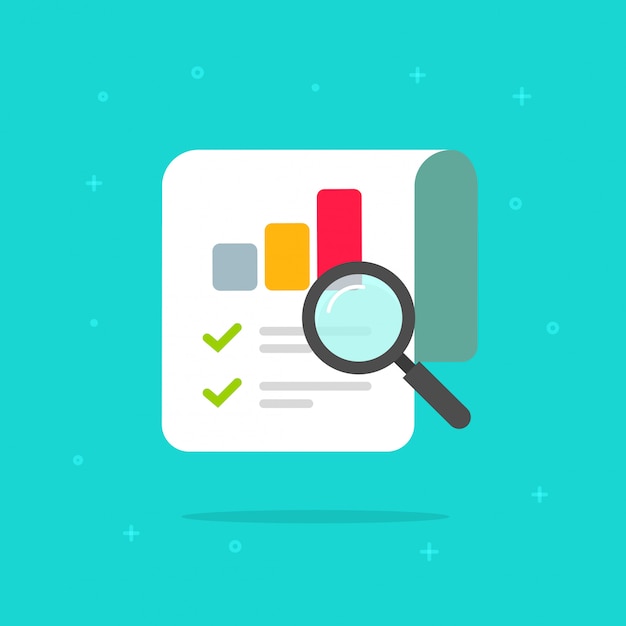 Audit research report icon  symbol flat cartoon