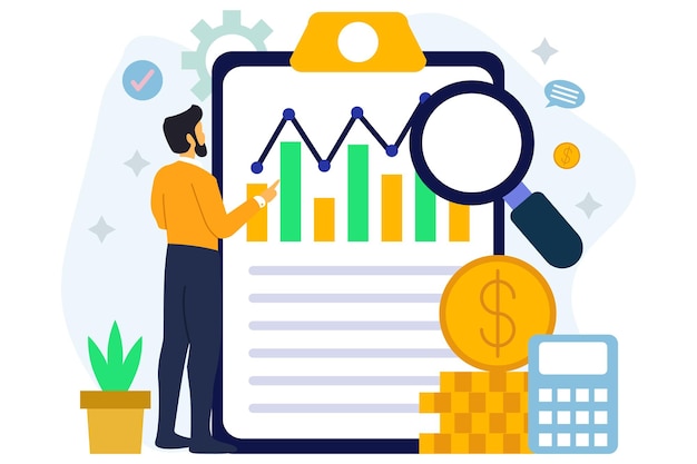 Audit vector illustratie Kan worden gebruikt voor de boekhouding