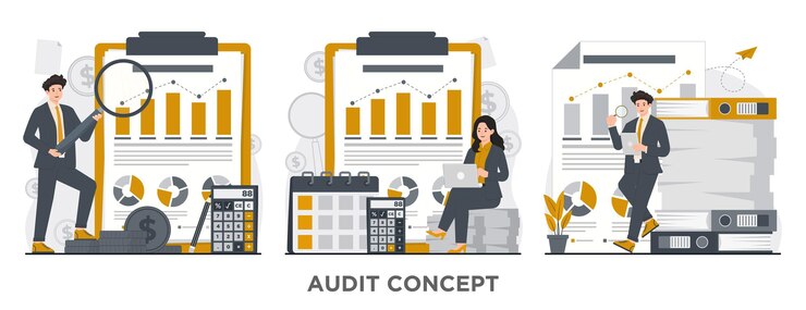 Vector auditing concept vector illustration auditor audit project management budget planning financial