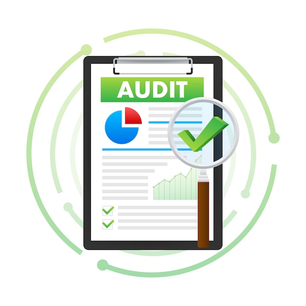 Auditing concepts tax process data analysis result vector stock illustration