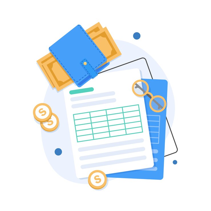 Vector auditing en bedrijfsanalyseconcept, controle van belastingproces, platte ontwerpillustratie