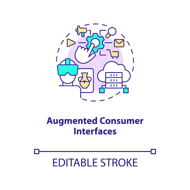 Augmented consumer interfaces concept icon