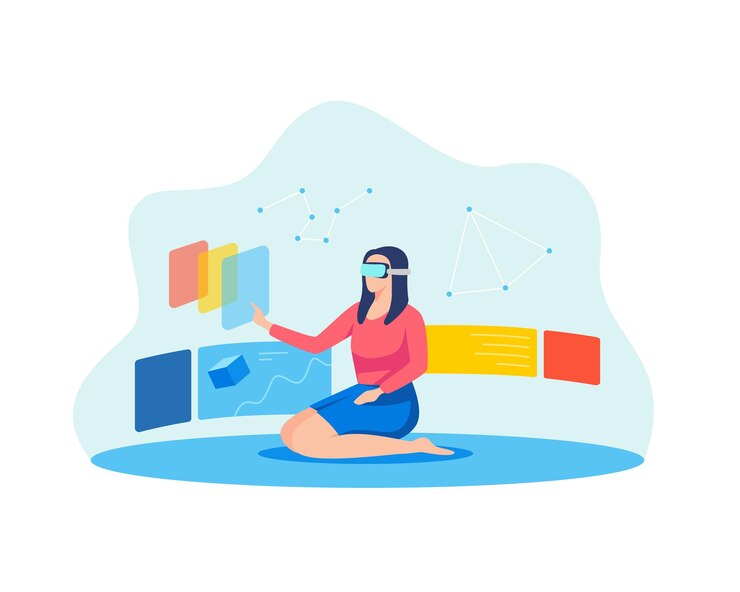 Vector augmented reality concept illustration