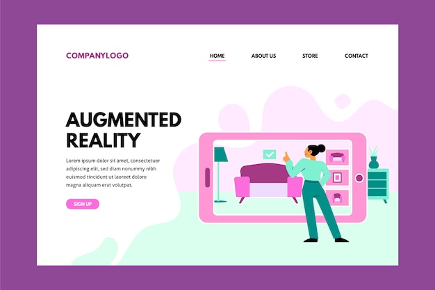 Augmented reality concept - landing page