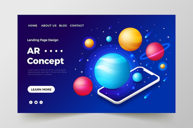 Augmented reality concept - landing page