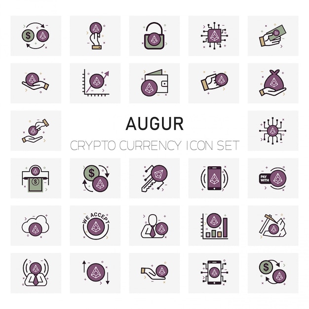 Augur Crypto Currency icons set