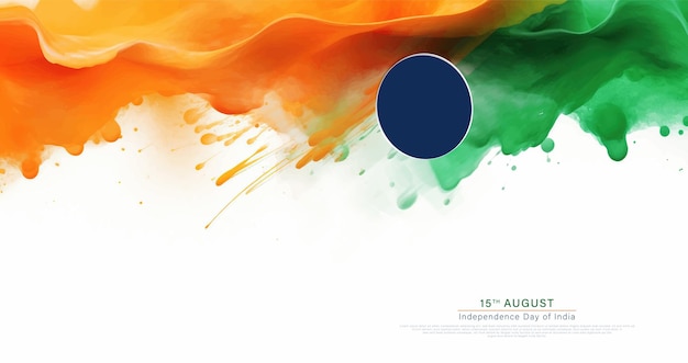 Vector august 15 vector template abstract indian flag background saffron and green color splash concept