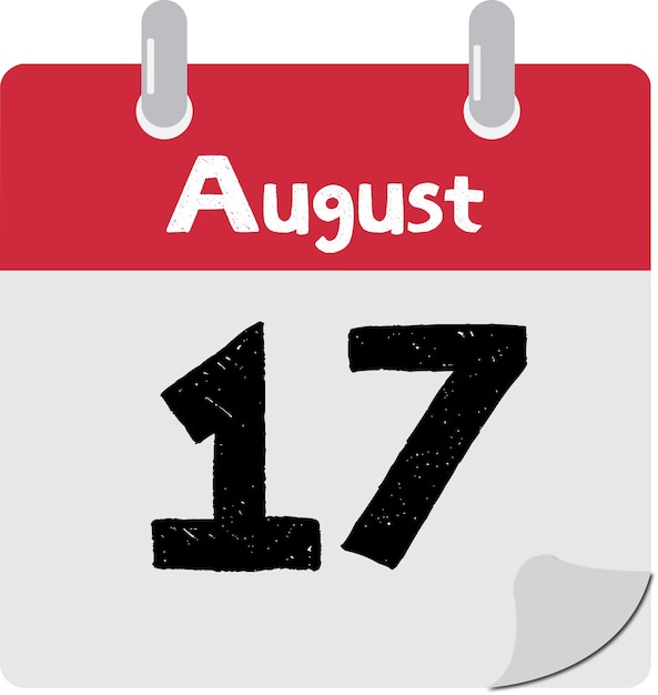 Vector august independent indonesian day red and white calender