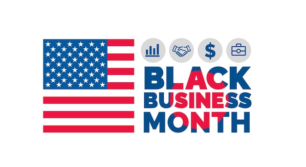 Vector august is national black business month background template holiday concept background banner