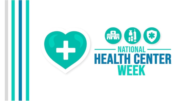Vector august is national health center week background template holiday concept background banner