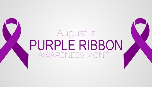 August is purple ribbon awareness monthbanner Holiday poster card and background design