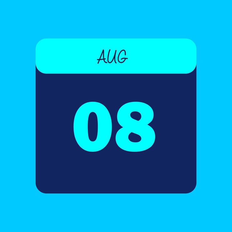 वेक्टर august month 2024 calendar illustration