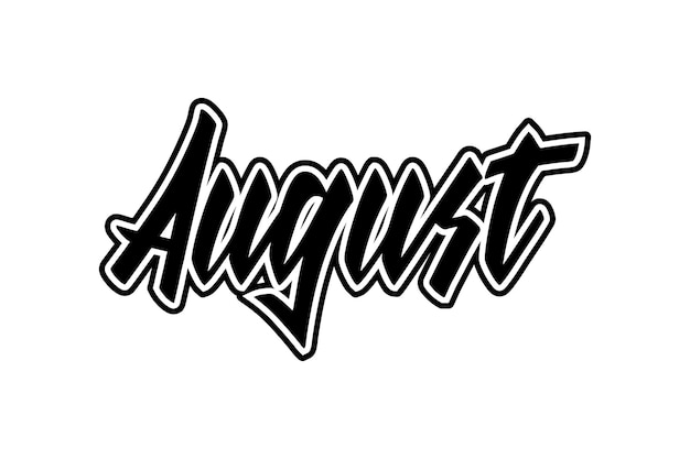 August vector handwritten lettering Template for card poster banner print for tshirt