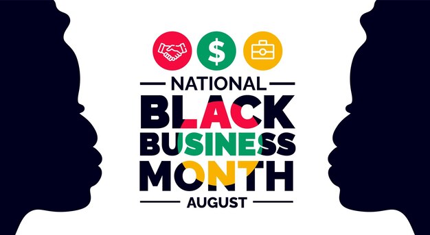 Augustus is National Black Business Month achtergrondsjabloon Vakantieconcept achtergrondbanner