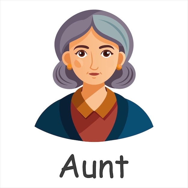 Vector aunt family relatives isolated flat vector illustration on white background