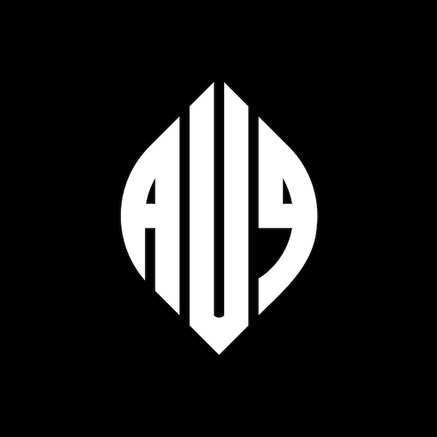 Auq круговая буква дизайн логотипа с круговой и эллипсовой формой auq эллипсовые буквы с типографическим стилем три инициалы образуют круговой логотип auq круговая эмблема абстрактная монограмма письмо марка вектор.