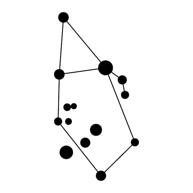 Auriga 별자리 지도 벡터 일러스트 레이 션