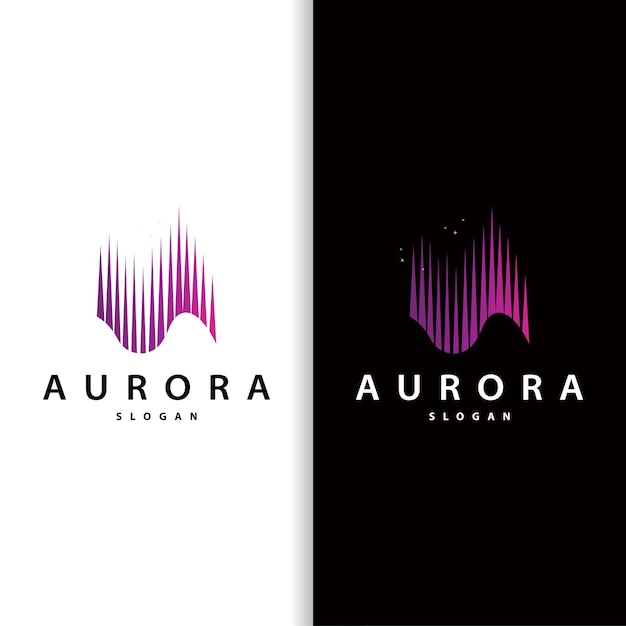 Aurora Light Wave Sky View Logo Simple Abstract Templet Illustration Design