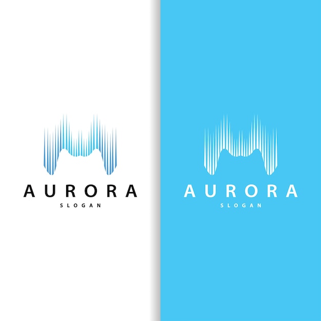 Aurora Light Wave Sky View Logo Simple Abstract Templet Illustration Design