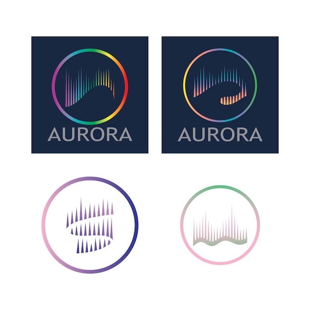 Modello vettoriale dell'illustrazione dell'icona del design del logo aurora