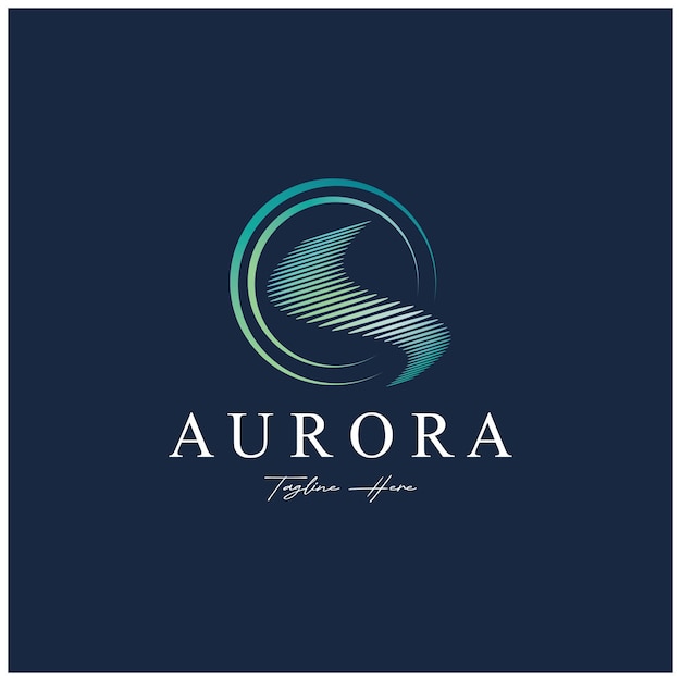 Vector aurora logo design icon illustration vector template