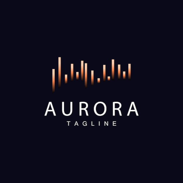 Aurora-logo eenvoudig ontwerp verbazingwekkend natuurlijk landschap van aurora vector icon template-illustratie