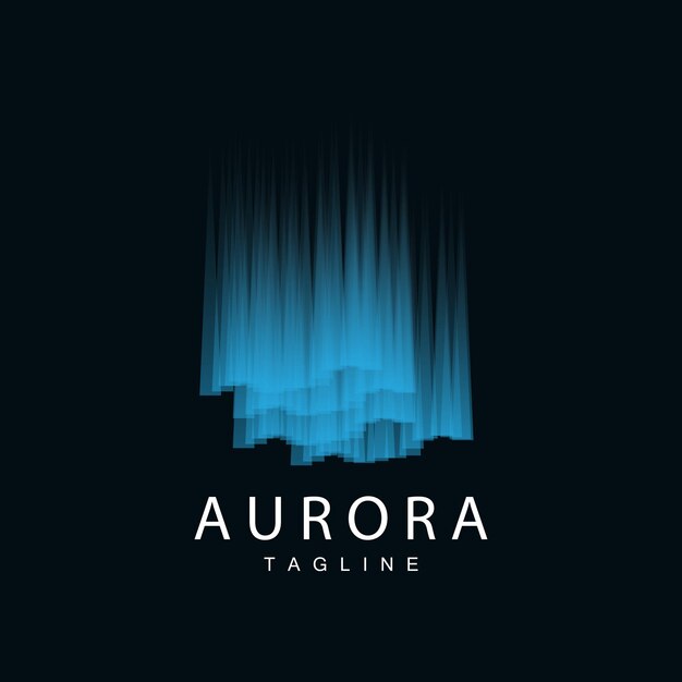 Aurora-logo Eenvoudig ontwerp Verbazingwekkend natuurlijk landschap van Aurora Vector Icon Template-illustratie