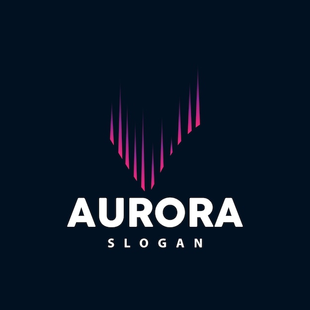 Aurora Logo Light Wave Vector Nature Landscape Design Product Brand Template Illustration Icon