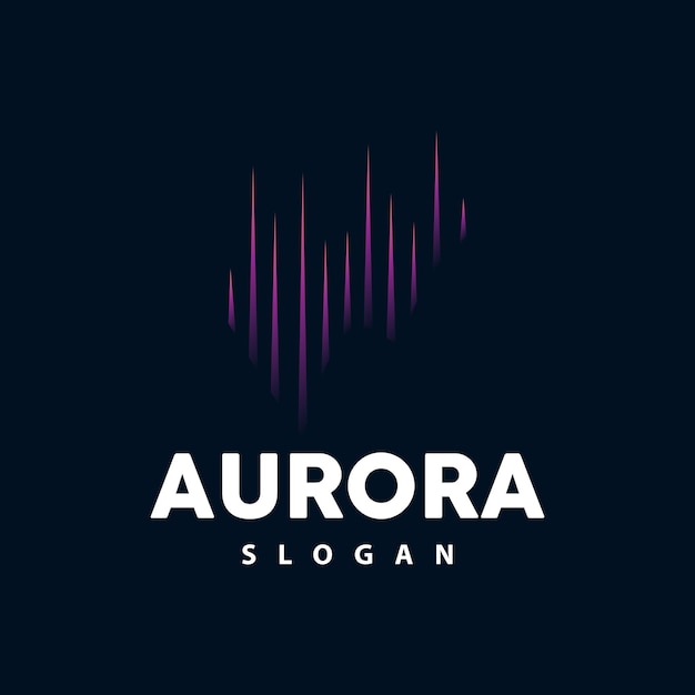Aurora Logo Light Wave Vector Nature Landscape Design Product Brand Template Illustration Icon