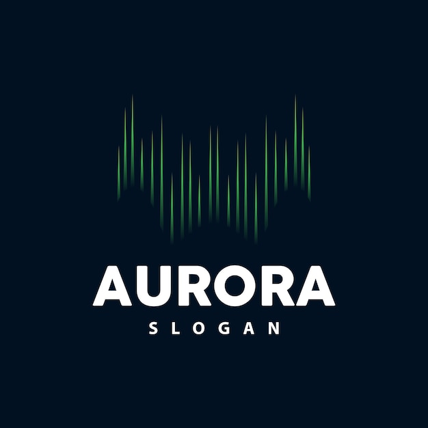 Aurora logo light wave vector nature landscape design product brand template illustration icon