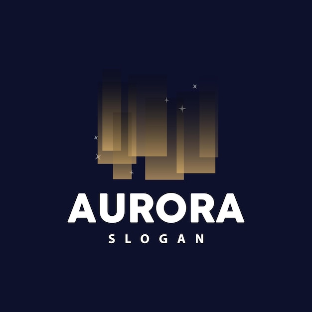 Aurora Logo Light Wave Vector Nature Landscape Design Product Brand Template Illustration Icon