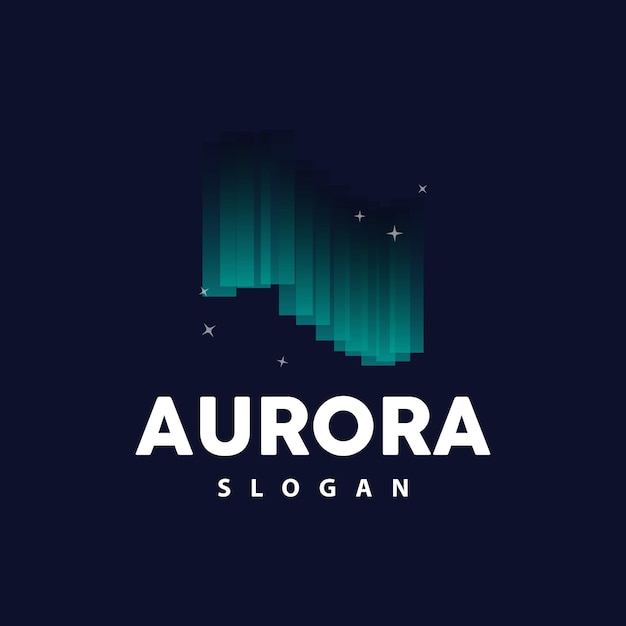 Aurora Logo Light Wave Vector Nature Landscape Design Product Brand Template Illustration Icon