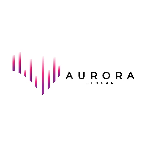 Aurora logo light wave vector nature landscape design product brand template illustration icon