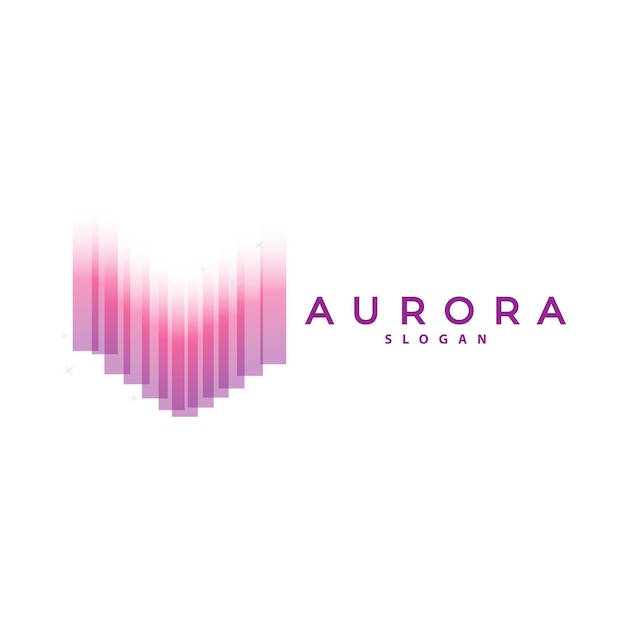 aurora logo light wave vector nature landscape design product brand template illustration icon