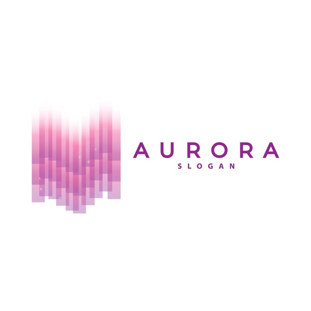 Aurora logo light wave vector nature landscape design product brand template illustration icon