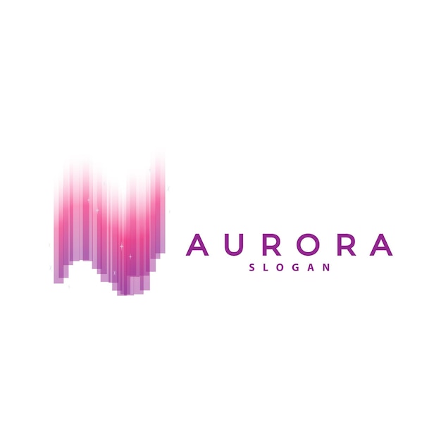 aurora logo light wave vector nature landscape design product brand template illustration icon