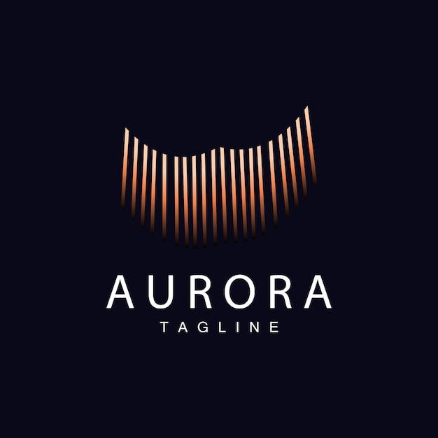 Aurora Logo Simple Design Amazing Natural Scenery Of Aurora Vector Icon Template Illustration