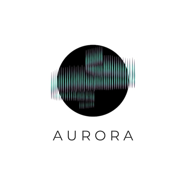 Aurora simple illustration logo with black shadow