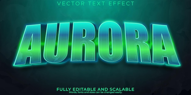 Aurora text effect editable north pole and lights text style