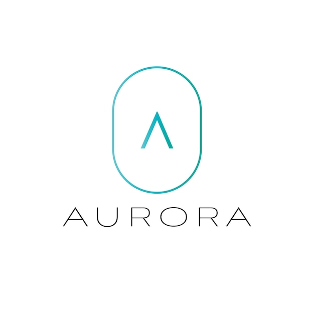 Aurora vector logo design Letter A logotype Initial modern logo template