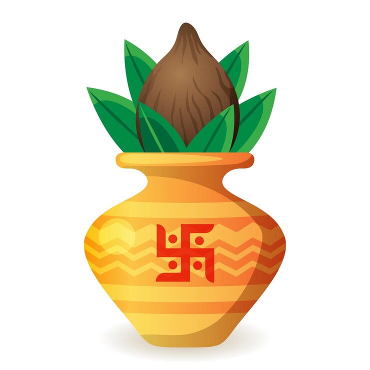वेक्टर auspicious kalash in hindu culture and tradition vector