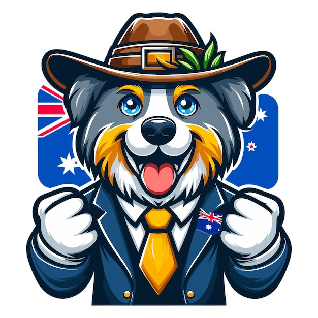 Vector aussiedor mascot vector illustration on white background