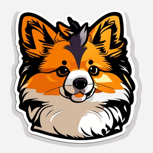 aussiepom sticker vectorillustratie