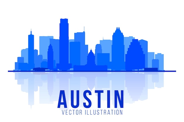 Austin Texas skyline silhouet vectorillustratie Achtergrond met een panorama van de stad Zakelijk reizen en toerisme concept met moderne gebouwen Afbeelding voor presentatie banner web s
