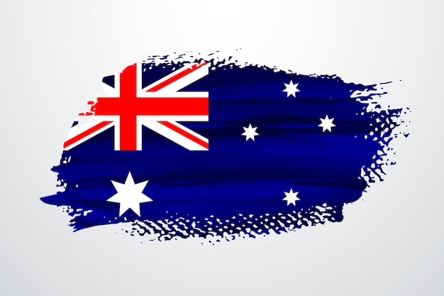 Australia Brush Paint Flag