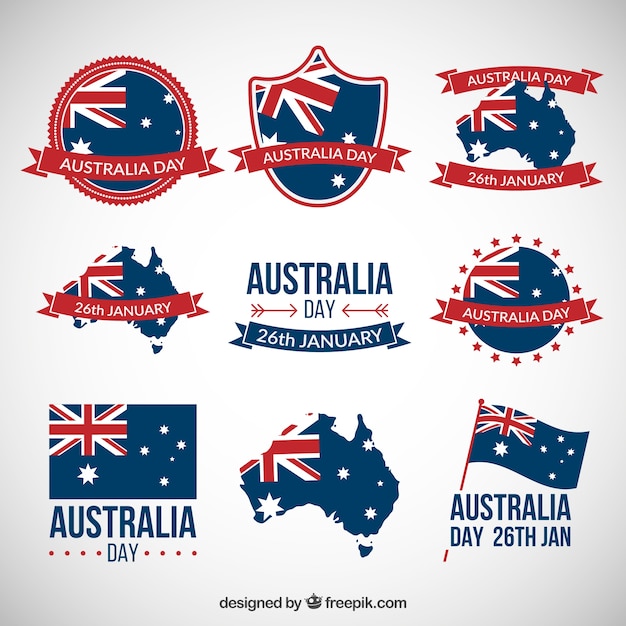 Vector australia day badges collection